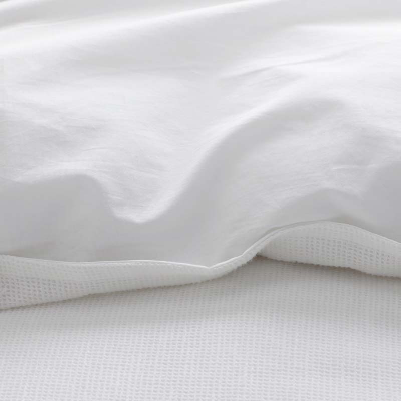 Mini Waffle Duvet Cover - White, Full/Queen