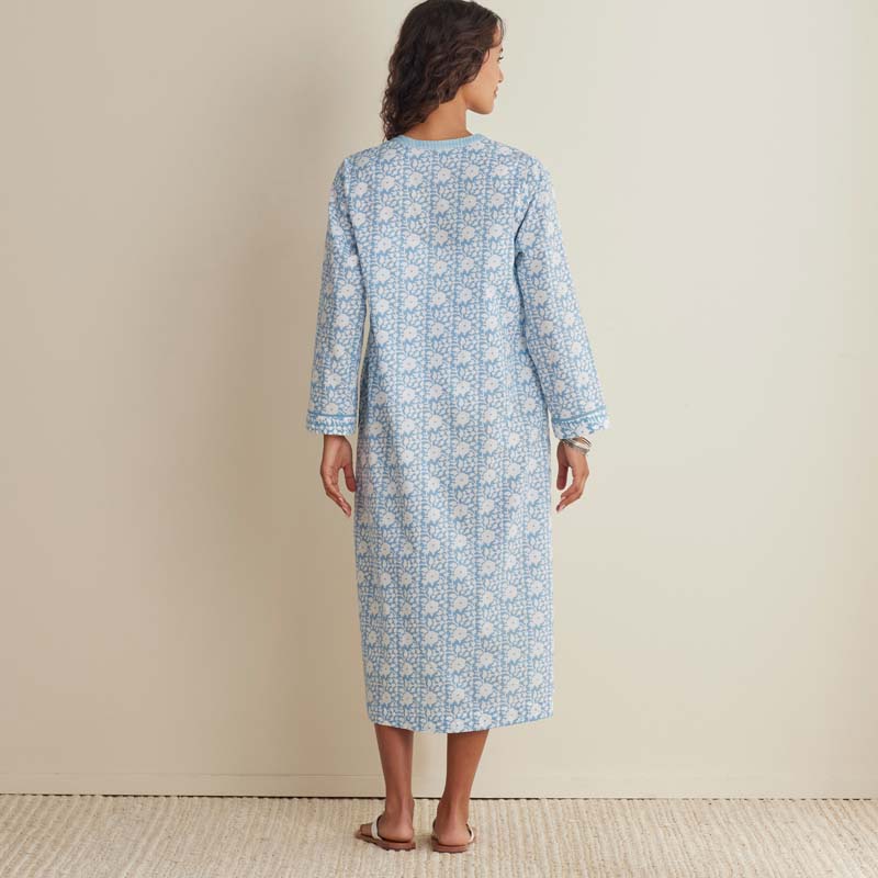 Printed Voile Women's Caftan - Floral Weave, XS