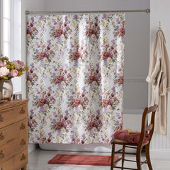 Nature's Bouquet Classic Smooth Sateen Shower Curtain - Cream Multi