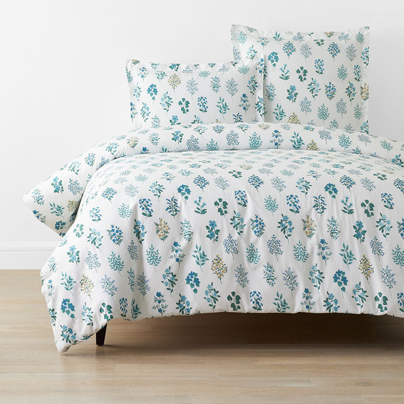Hawthorne Classic Cool Cotton Percale Duvet Cover - Teal, Full/Queen