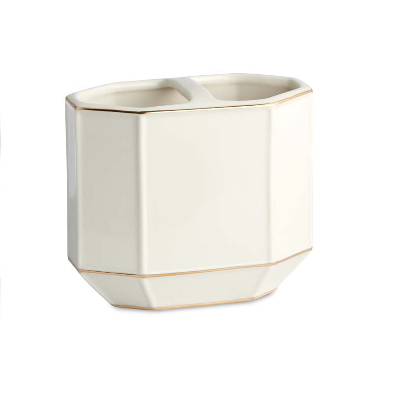 Luxe Toothbrush Holder - Cream and Gold