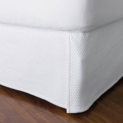 Madelyn Egyptian Cotton Matelassé 18 in. Drop Bed Skirt - White