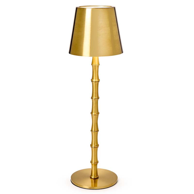 Bamboo Cordless LED Table Lamp - Gold