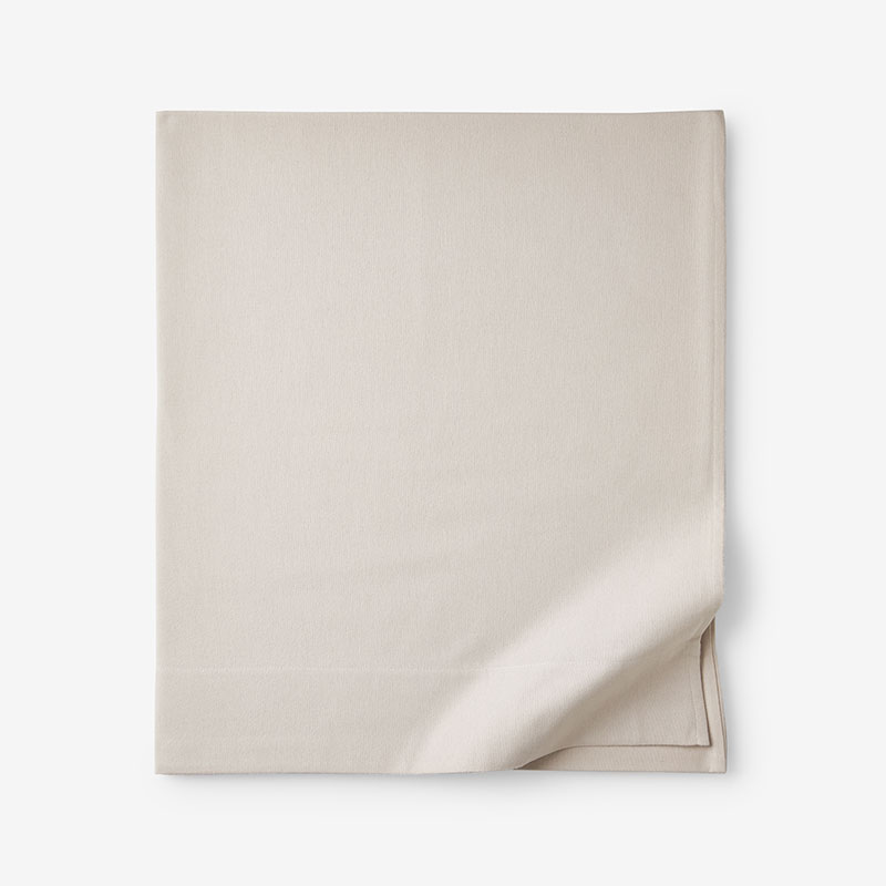 Classic Ultra-Cozy Cotton Velvet Flannel Flat Bed Sheet - Oatmeal, Queen