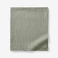Premium Breathable Washed Linen Solid Flat Bed Sheet - Moss Green, King/Cal King
