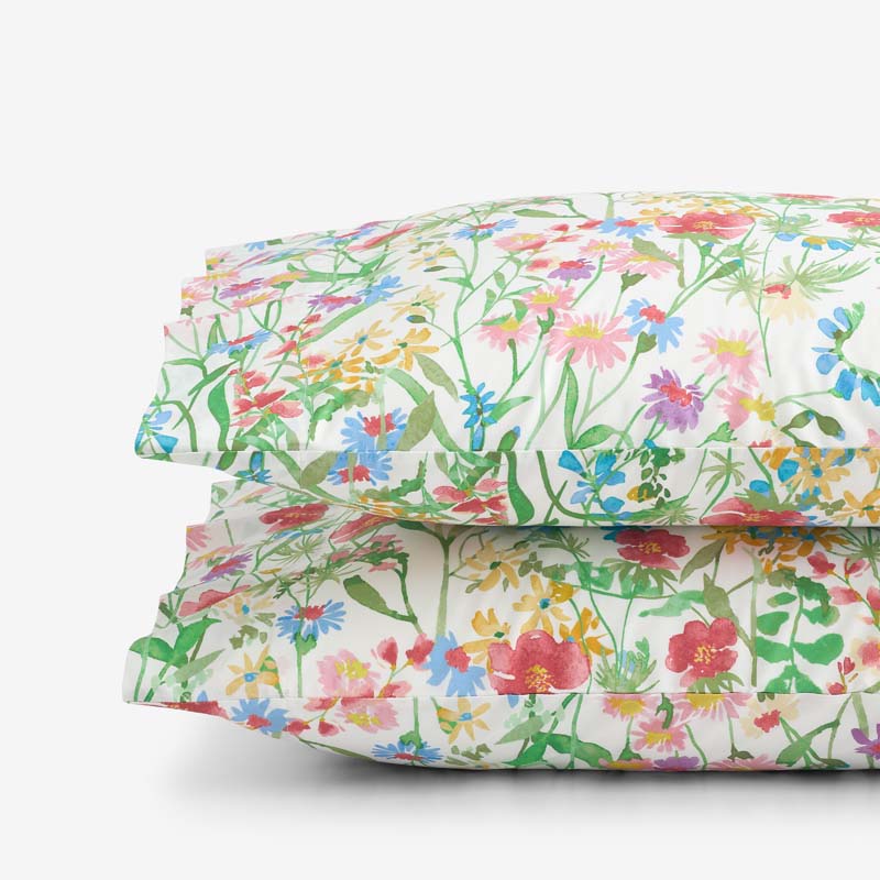 Garden Symphony Classic Cool Cotton Percale Pillowcase Set - Multi, Standard