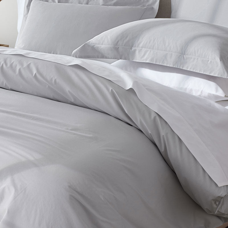 Premium Cool Supima® Cotton Percale Deep Pocket Fitted Bed Sheet - Pearl Gray, Cal King