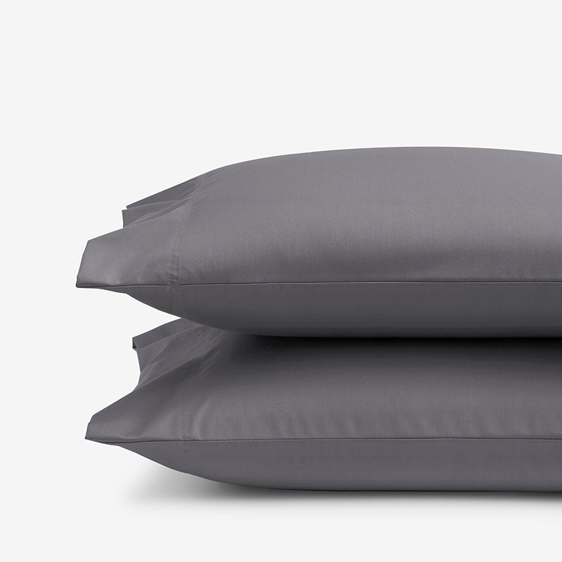 Classic Smooth Wrinkle-Free Sateen Pillowcase Set - Stone Gray, King