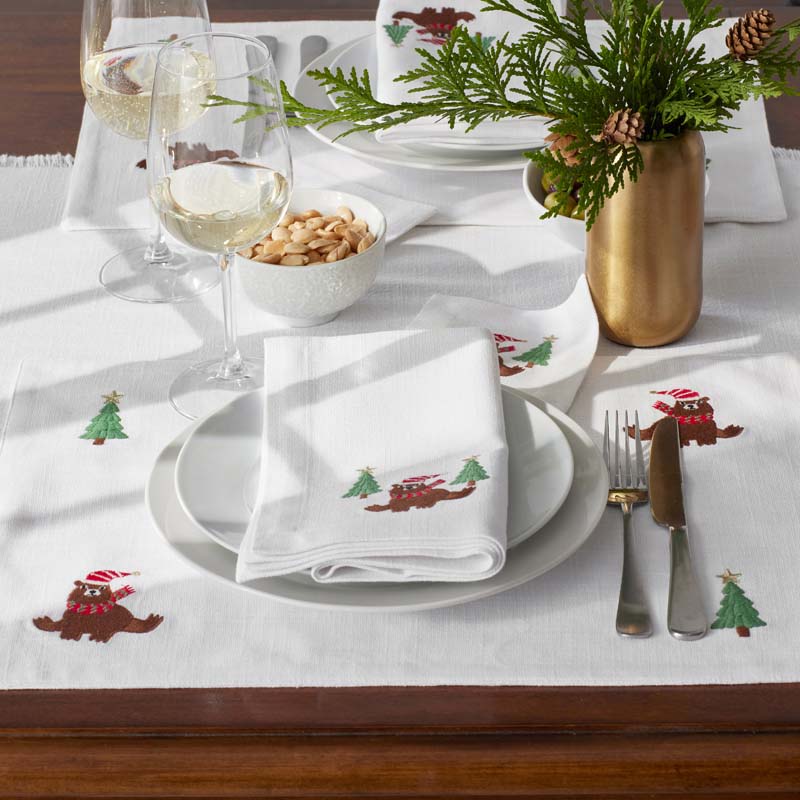 Embroidered Novelty Placemats, Set of 4 - Bear