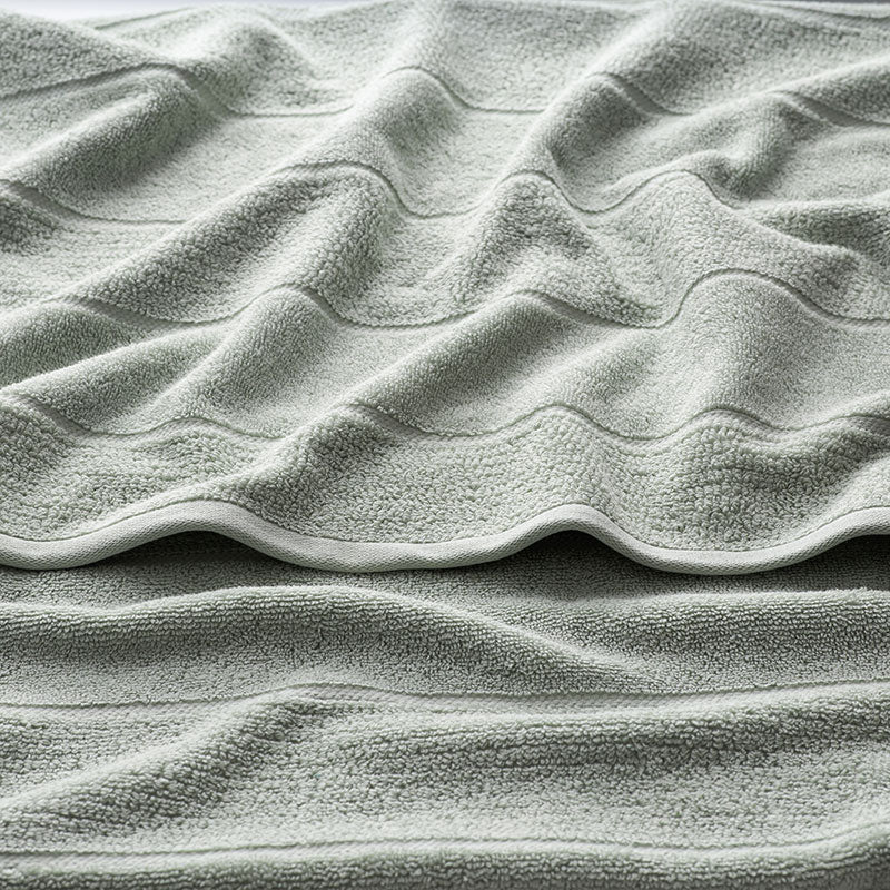 Textured Stripe Hand Towel - Green Mist