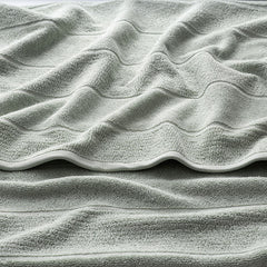 Textured Stripe Bath Sheet - Green Mist