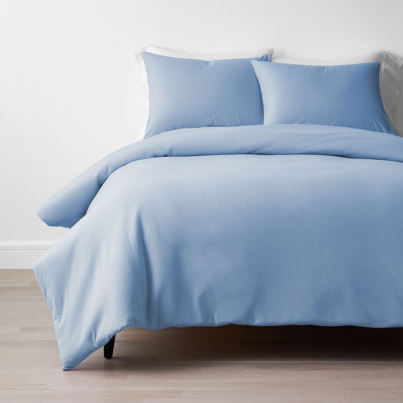T-Shirt Soft Jersey Knit Duvet Cover Set - Cloud Blue, Full