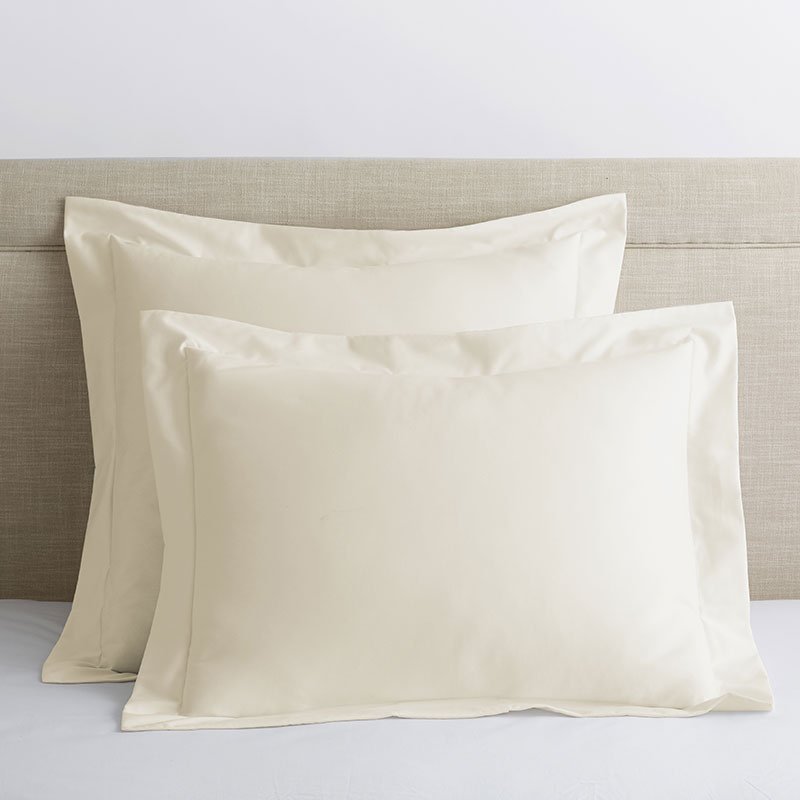 Premium Smooth Organic Cotton Sateen Sham - Ivory, Euro