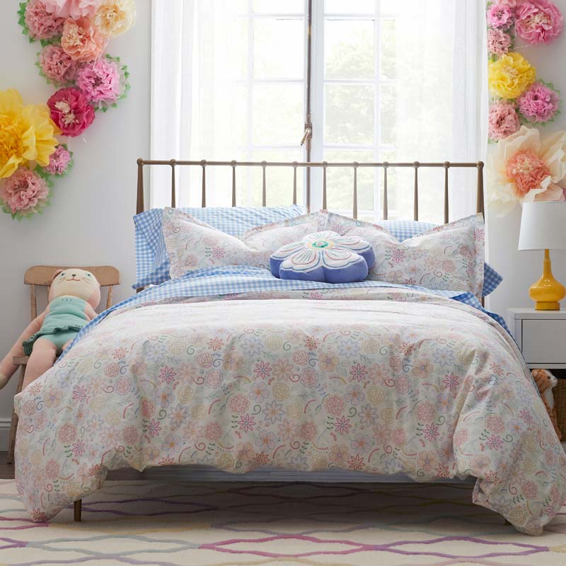 Floral Dream Classic Cool Organic Cotton Percale Sham - White Multi, Standard