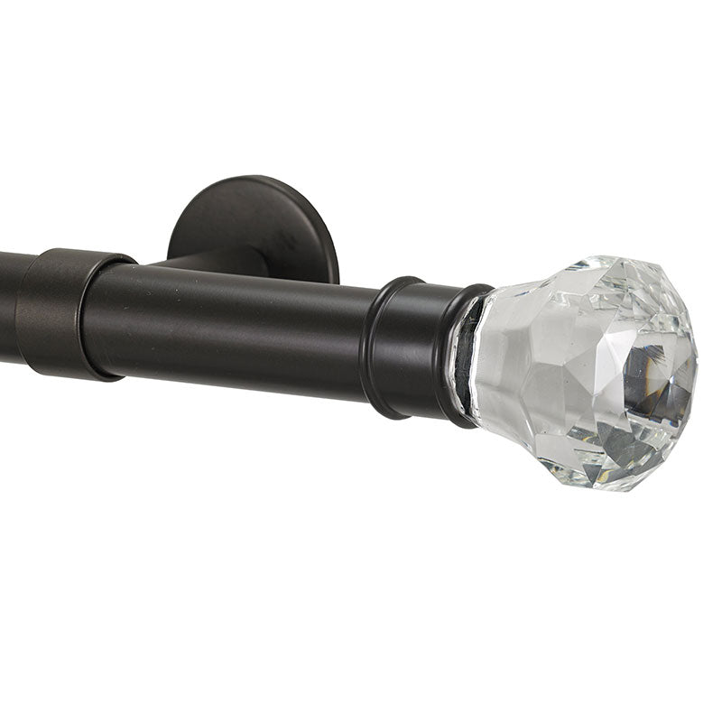 Facets Finial and 1" diameter Rod Set - Oil Rubbed Bronze, 120"