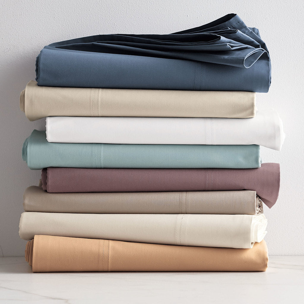 Premium Cool Organic Cotton Percale Flat Bed Sheet - Ivory, Queen