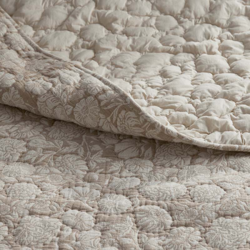 Kyla Floral Quilted Sham - Beige, Standard