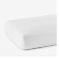 Premium Breathable Washed Linen Solid Fitted Bed Sheet - White, Full
