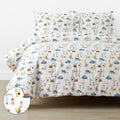 City Builders Classic Cool Organic Cotton Percale Duvet Cover Set - White Multi, Full