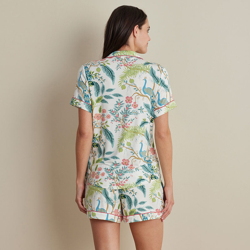 TENCEL™ Modal Jersey Knit Women's Short Set - Peacock, XS