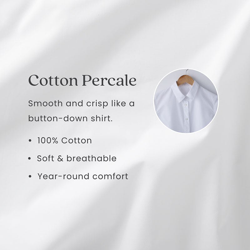 Strawberry Fields Classic Cool Cotton Percale Flat Bed Sheet - Beige, Queen
