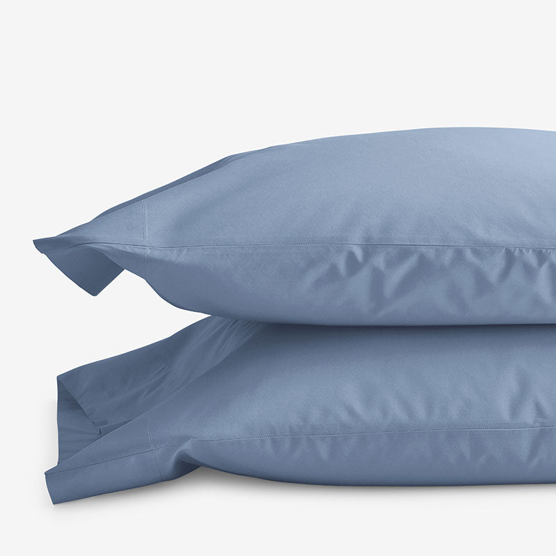 Classic Cool Cotton Percale Pillowcase Set - Slate Blue, King