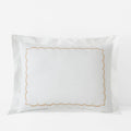 Embroidered Scallop Classic Cool Cotton Percale Sham - Tan, Standard
