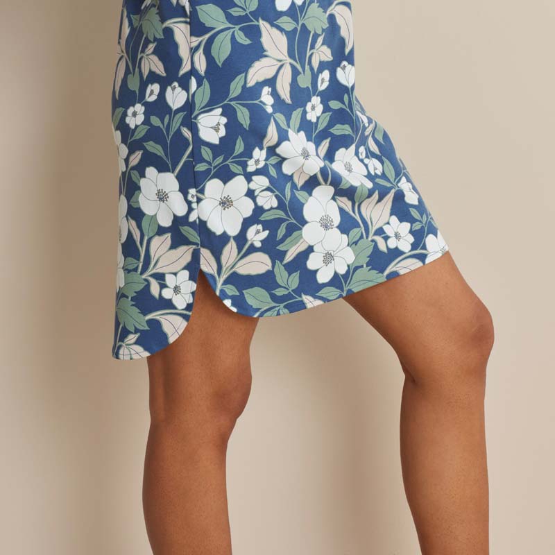 Printed Pima Cotton Women's Nightgown - Twilight Blossom, XXL