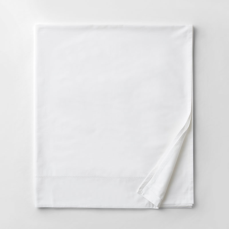 Premium Smooth Organic Cotton Sateen Flat Bed Sheet - White, Full