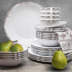 Rustica Antique White Melamine Appetizer Plates, Set of 4 - White