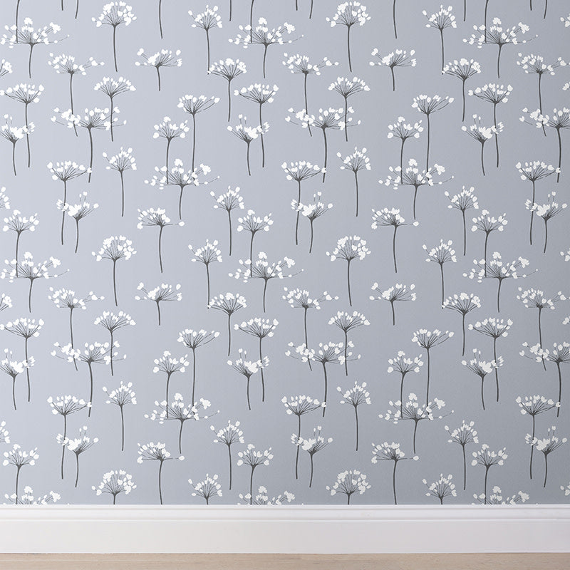 Dandelion Removable Wallpaper - Silver, Roll