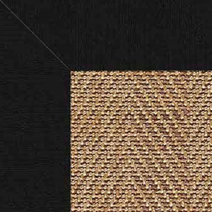 Sunbrella Herringbone Bordered Indoor/Outdoor Rug - Black, Swatch