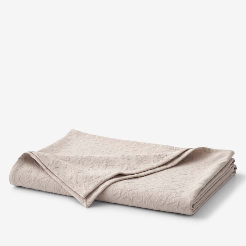 Delicate Floral Blanket - Beige, King/Cal. King