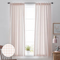 Ditsy Gingham Classic Cool Organic Cotton Percale Window Curtain - Pink, 44" x 84"