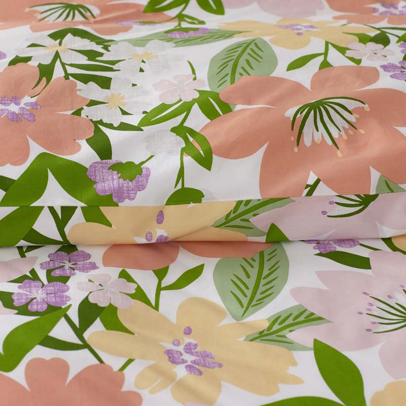 Whimsy Garden Classic Cool Cotton Percale Flat Bed Sheet - Multi, Queen