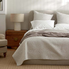 Yarn-Dyed Pencil Stripe Quilt - Taupe, Full/Queen