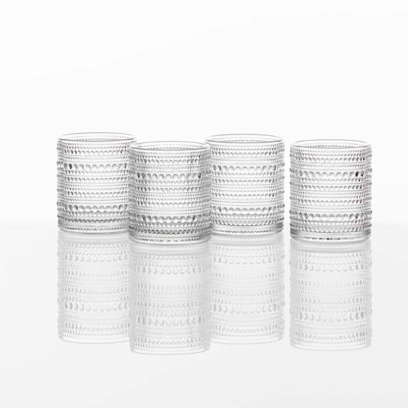 Orbetto Outdoor Drinkware, Set of 4 - Clear, Old Fashioned