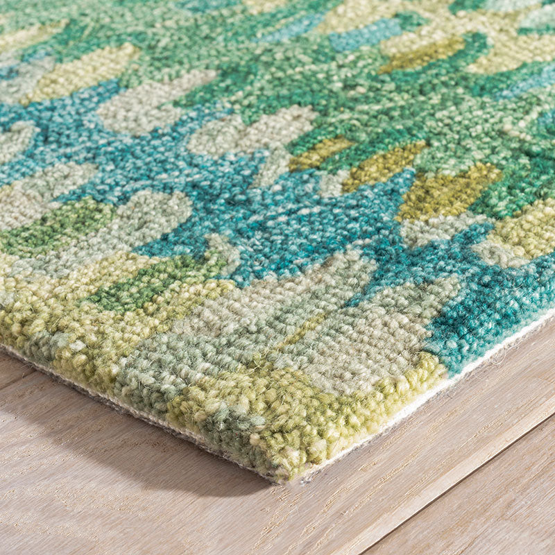 Paint Chip Hand Hooked Wool Rug - Moss, 2' x 3'