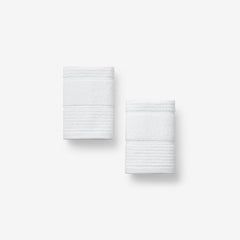 Textured Stripe Washcloths, Set of 2 - White