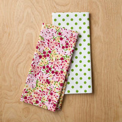 Seasonal Printed Tea Towels, Set of 2 - Flower & Dot