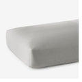 Premium Breathable Washed Linen Solid Fitted Bed Sheet - Light Gray, King