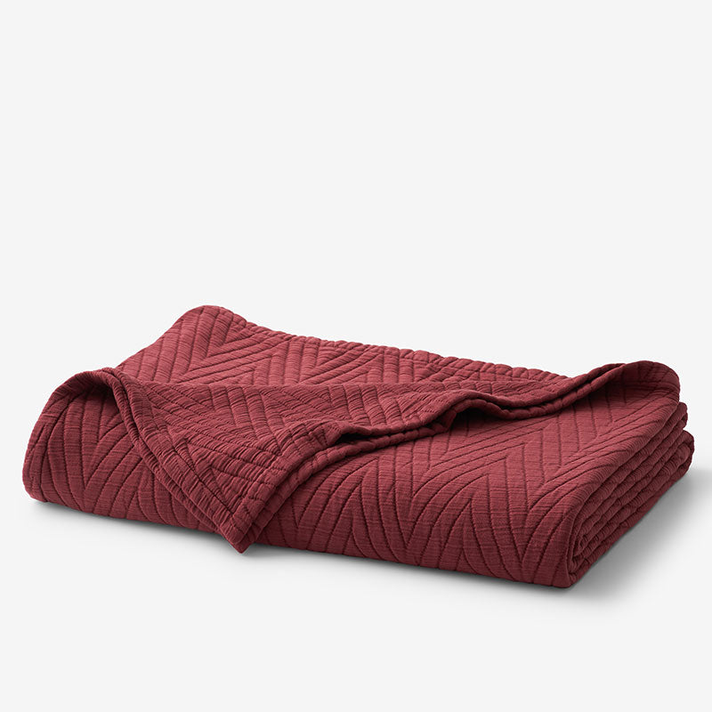 Somerset Blanket - Burgundy, Full/Queen