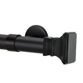 Flared Square Finial and 1" diameter Rod Set - Black, 72"
