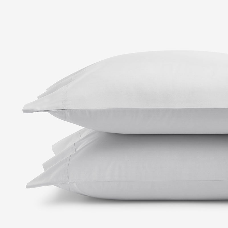 Premium Cool Supima® Cotton Percale Pillowcase Set - Pearl Gray, Standard