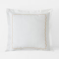 Scallop Embroidered Premium Cool Egyptian Percale Sham - Tan, Euro