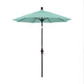 Round Outdoor Patio Umbrella, Fiberglass with Twist Tilt - Bronze Finish, Spectrum Mist, 7.5'