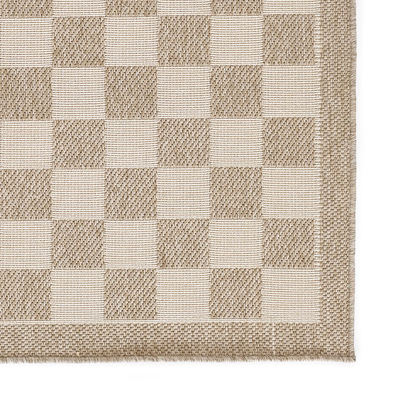 Checkered Outdoor Rug -  Gray, 5' x 8'