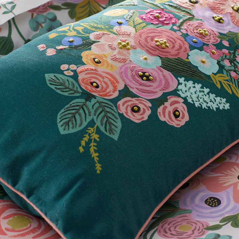 Garden Party Decorative Lumbar Pillow Cover - Green Multi