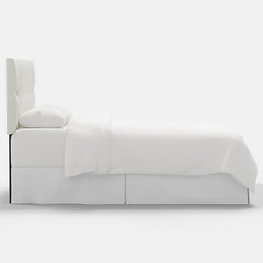 Park Tufted Textured Linen Headboard - White, Queen