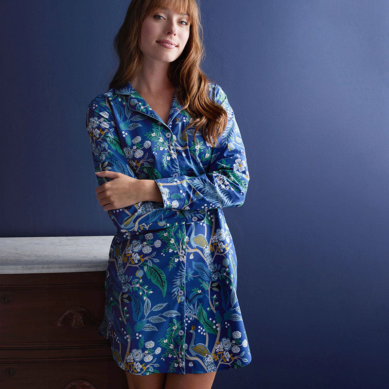 Poplin Women's Nightshirt - Peacock, S